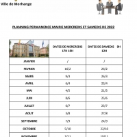 Planning permanence Mercredi &amp; Samedi